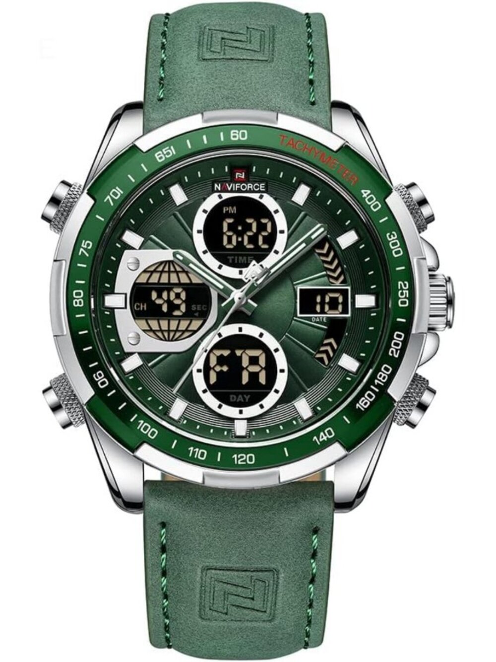 Men's Military Digital Analog Quartz Watch - Waterproof Sport Leather Wristwatch